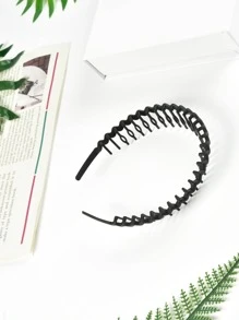 1入組女士波浪設計時尚髮箍適用於頭髮裝飾用品 - 黑色 - 查看 4