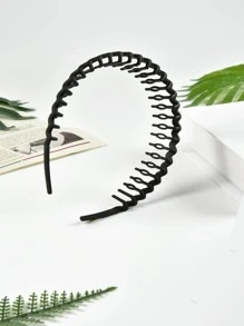 1入組女士波浪設計時尚髮箍適用於頭髮裝飾用品 - 黑色 - 查看 5