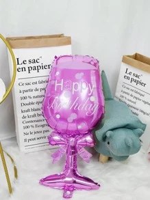 1包 - 酒杯形生日派對裝飾氣球，派對氣球 - 玫紅色 - 查看 5