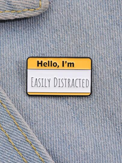 1pc Fashion Zinc Alloy Letter Graphic Decor Brooch For Women For Daily Decoration