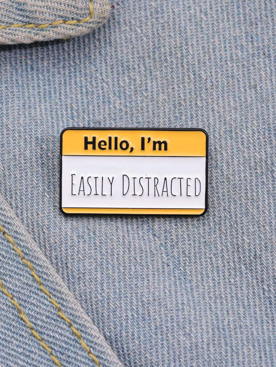 1pc Fashion Zinc Alloy Letter Graphic Decor Brooch For Women For Daily Decoration - Multicolor - View 1