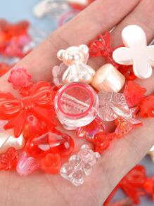 20pcs/Set Heart Shaped DIY Bead Valentines - Red - View 2