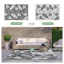 Outdoor Rug for Patios Clearance, Reversible Plastic Straw Mat for Camping, RV, Deck, Picnic, Camper, Balcony - Multicolor - View 3