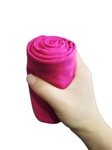 1條素色運動毛巾，現代超細纖維家用運動毛巾 - 玫紅色 - 查看 4