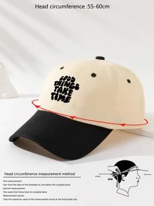 Men Slogan Embroidered Baseball Cap Street - Beige - View 4