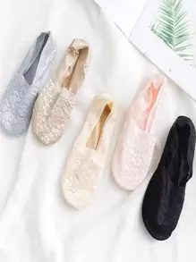 5pairs Floral Lace Invisible Socks