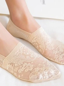 5pairs Floral Lace Invisible Socks