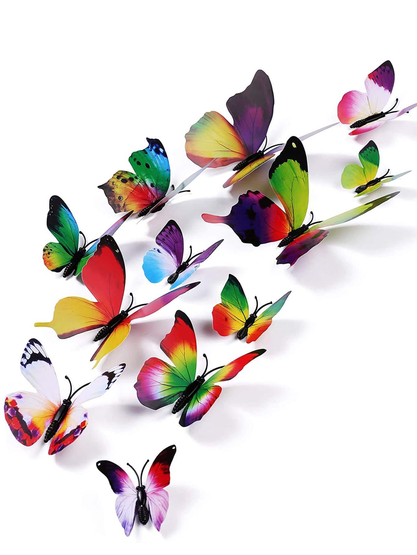 12 piezas Pegatina de pared con mariposa - Multicolor - Ver 1