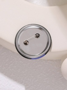 彩虹條紋圖案圓形設計胸針