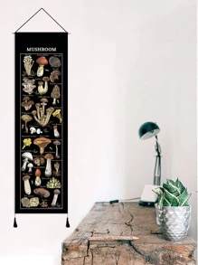 1pc Mushroom Pattern Tapestry, Fabric Wall Blanket For Home Wall Decor - Multicolor - View 2