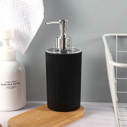 1件/2件豪华洗手液、沐浴露泵瓶，可再填充亚克力分配器，条纹设计，适用于浴室和厨房装饰，家居浴室装饰，秋季装饰，返校季