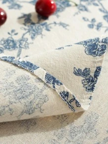 1pc Floral Pattern Tablecloth - Blue - View 8