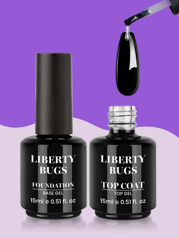 LIBERTY BUGS Gel Nail Polish Gel Base And Top Coat 2Pcs 15ml/Each