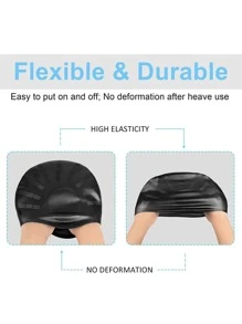 2pcs Silicone Swimming Cap, Beach Essentials, Beach Accessories, Pool Float - Black - View 2