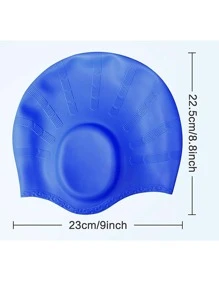 2pcs Silicone Swimming Cap, Beach Essentials, Beach Accessories, Pool Float - Black - View 4