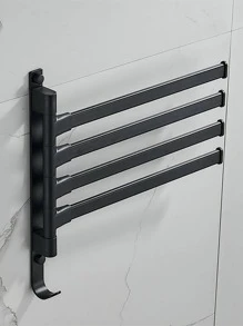 1入組式鋁合金旋轉毛巾架，浴用黑色日用浴巾架