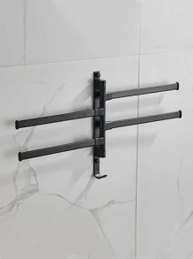 1入組式鋁合金旋轉毛巾架，浴用黑色日用浴巾架