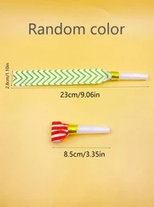 25Pcs Plastic Party Blower, Modern Striped Pattern Party Whistle For Party Party Favors - Multicolor - View 5
