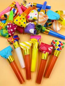 25Pcs Plastic Party Blower, Modern Striped Pattern Party Whistle For Party Party Favors - Multicolor - View 4