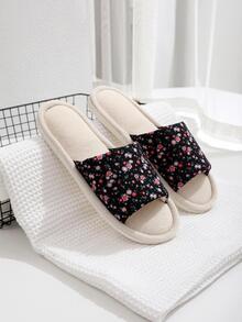 女性碎花家庭度假滌綸臥室拖鞋 - 彩色 - 查看 6