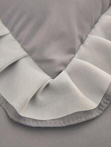 1pc Ruffle Decor Pillowcase Without Filler - Grey - View 2