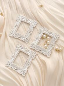 1 khung ảnh ABS, khung ảnh thiết kế cổ điển cho gia đình - trắng - Xem 1