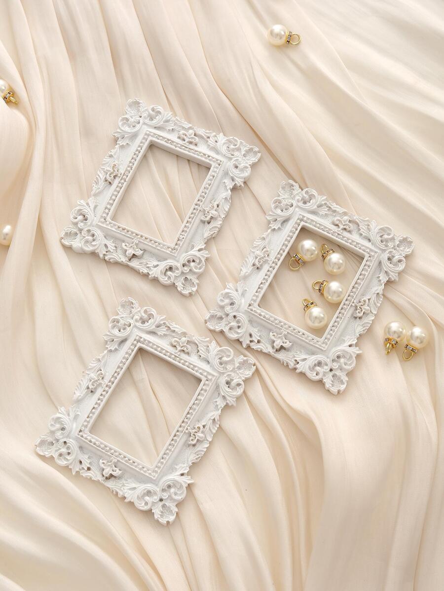 1 khung ảnh ABS, khung ảnh thiết kế cổ điển cho gia đình - trắng - Xem 1
