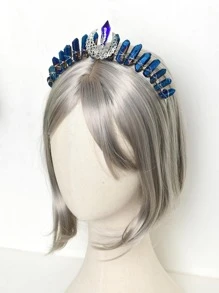 1入組女士天然水晶和月亮裝飾立體髮箍適合派對 - 寶藍色 - 查看 5