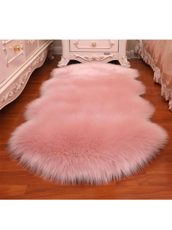 1pc Solid Fuzzy Rug, Minimalist Fabric Floor Carpet For Home SHEIN USA