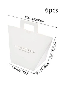 6pcs Letter Graphic Gift Box - White - View 4