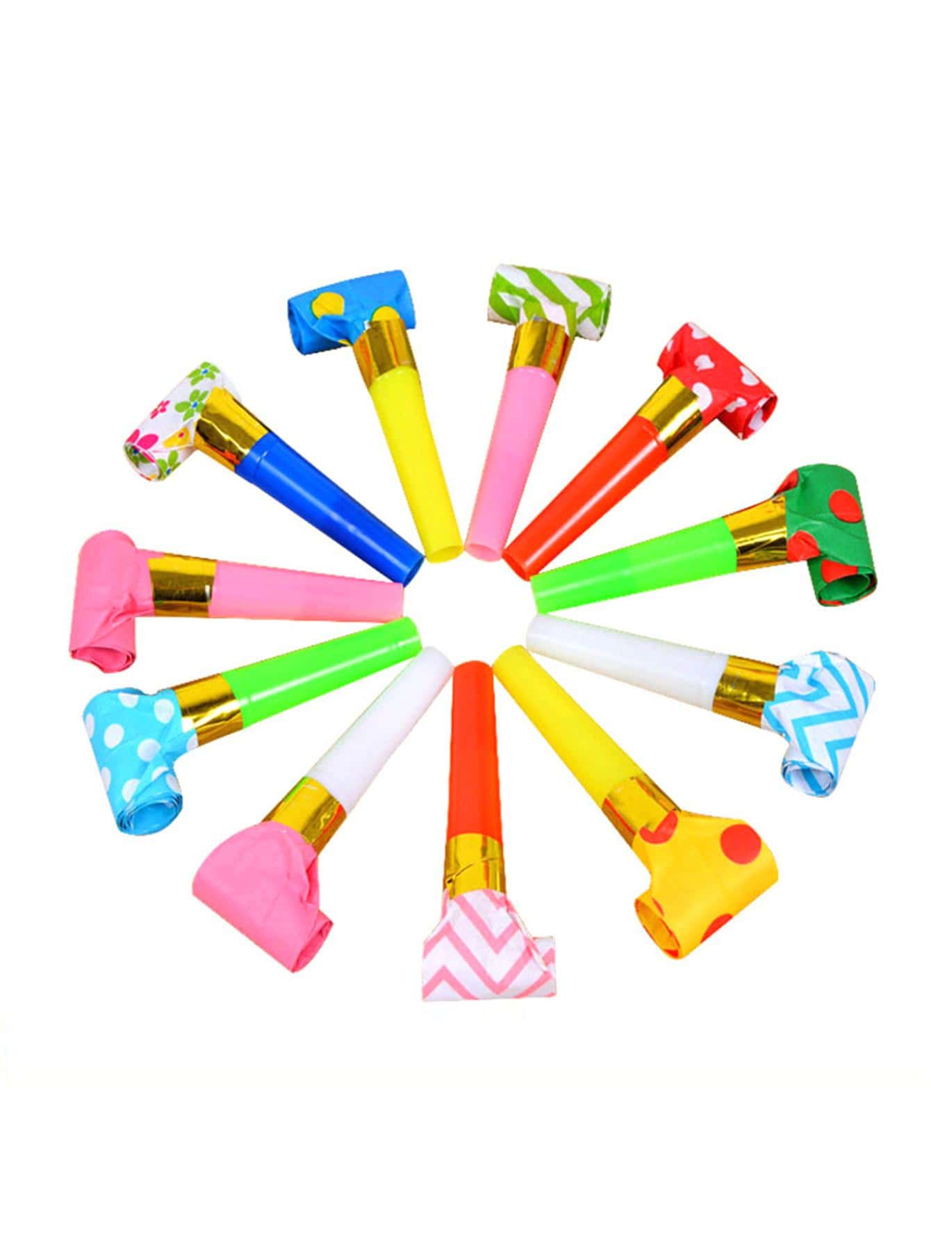 10 Uds. Silbato De Nariz Larga De Estilo Aleatorio Para Fiesta De Cumpleaños Y Diversión Para Niños, Accesorios De Porristas - Multicolor - Ver 1