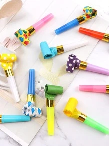 10 Uds. Silbato De Nariz Larga De Estilo Aleatorio Para Fiesta De Cumpleaños Y Diversión Para Niños, Accesorios De Porristas - Multicolor - Ver 4