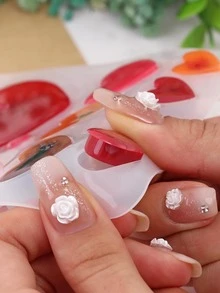 1 khuôn silicon DIY hình trái tim - trắng - Xem 3