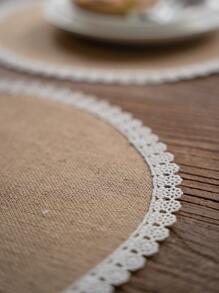 1 件蕾丝边餐垫，圆形桌垫，适用于餐桌 - 彩色 - 查看 3