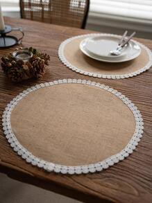 1 件蕾丝边餐垫，圆形桌垫，适用于餐桌 - 彩色 - 查看 1