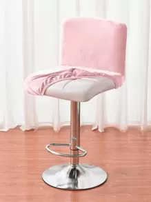 1pc/4pcs/6pcs Silver-Fox Plush Stretch Chair Covers, Soft Velvet Dustproof Chair Protector Slipcovers, Removable Bar Stool Cover For Home, Bar, Restaurant - Pink - View 2
