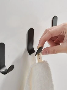 5 móc treo tường màu trơn - màu đen - Xem 1