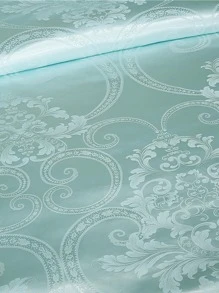 4入組提花圖案床裙套裝無填充物，綠色現代布藝床單套裝，適用於臥室