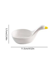 1 pieza Plato de salsa con diseño de dibujos animados - Blanco - Ver 3