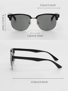 2 pares de gafas de sol con detalles de remaches para el verano, la playa, actividades al aire libre y viajes - Multicolor - Ver 4