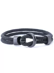 Pulsera minimalista hecha a mano de cuerda de Milán, negra con cierre sencillo, pulsera de hilo para hombres como accesorio genial y sencillo para fiestas