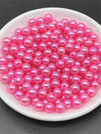 4/6/8/10mm Watermelon Pink Acrylic Round Beads For Jewelry Making Mobile Phone Chain DIY Fashion Bracelet Necklace Decoration Accessories