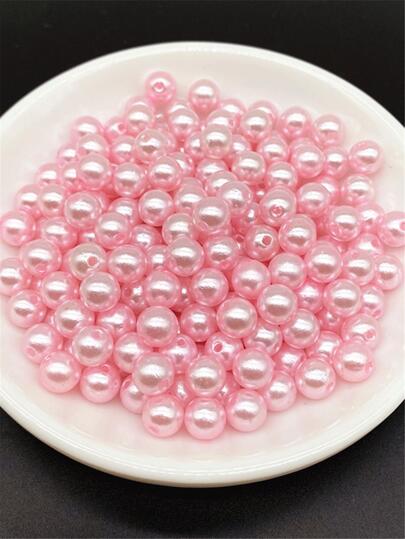 4/6/8/10mm Rosa Akryl Runda Pärlor För Smyckestillverkning Mobiltelefonkedja DIY Mode Armband Halsband Dekoration Tillbehör