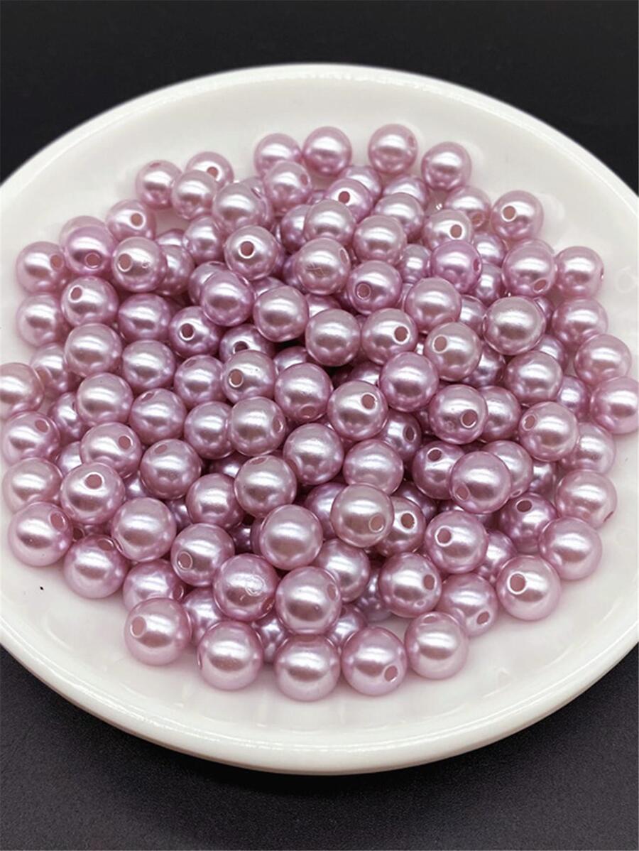 4/6/8/10毫米灰紫色亚克力圆珠，适用于珠宝制作、手机链DIY时尚手链项链装饰配件