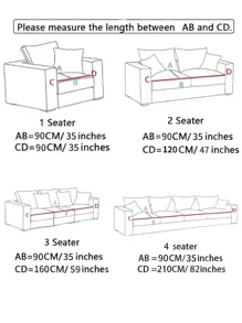 1入組圖形圖案沙發巾，現代滌綸防滑沙發套，家居，四季 - 米色 - 查看 6