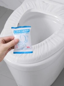 10pcs Plain Portable Disposable Toilet Seat Cover - White - View 1