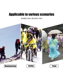 1pc Solid Color Raincoat - Purple - View 5