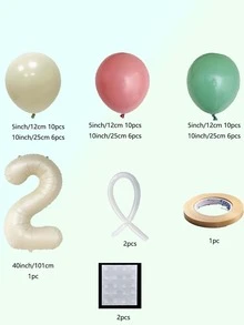 54pcs Cát Trắng Retro Màu hồng Màu xanh lá Bóng bay Bộ 40inch Kem Số Mủ cao su Đối với Trẻ em Tiệc sinh nhật Quân nhu Ngày kỷ niệm Lễ ăn mừng Lễ cưới Đồ trang trí Tắm em bé - Nhiều màu - Xem 2