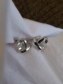 1 Pair Charm Cubic Zirconia Heart Stud Earrings For Women For Wedding Engagement Anniversary Party Jewelry Valentine's Day Gift Valentines