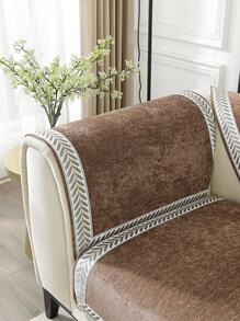 1pc Daun Desain Sofa Handuk Modern Polyester Non-slip Handuk Cover Untuk Sofa Rumah, Semua Musim - Khaki - View 3